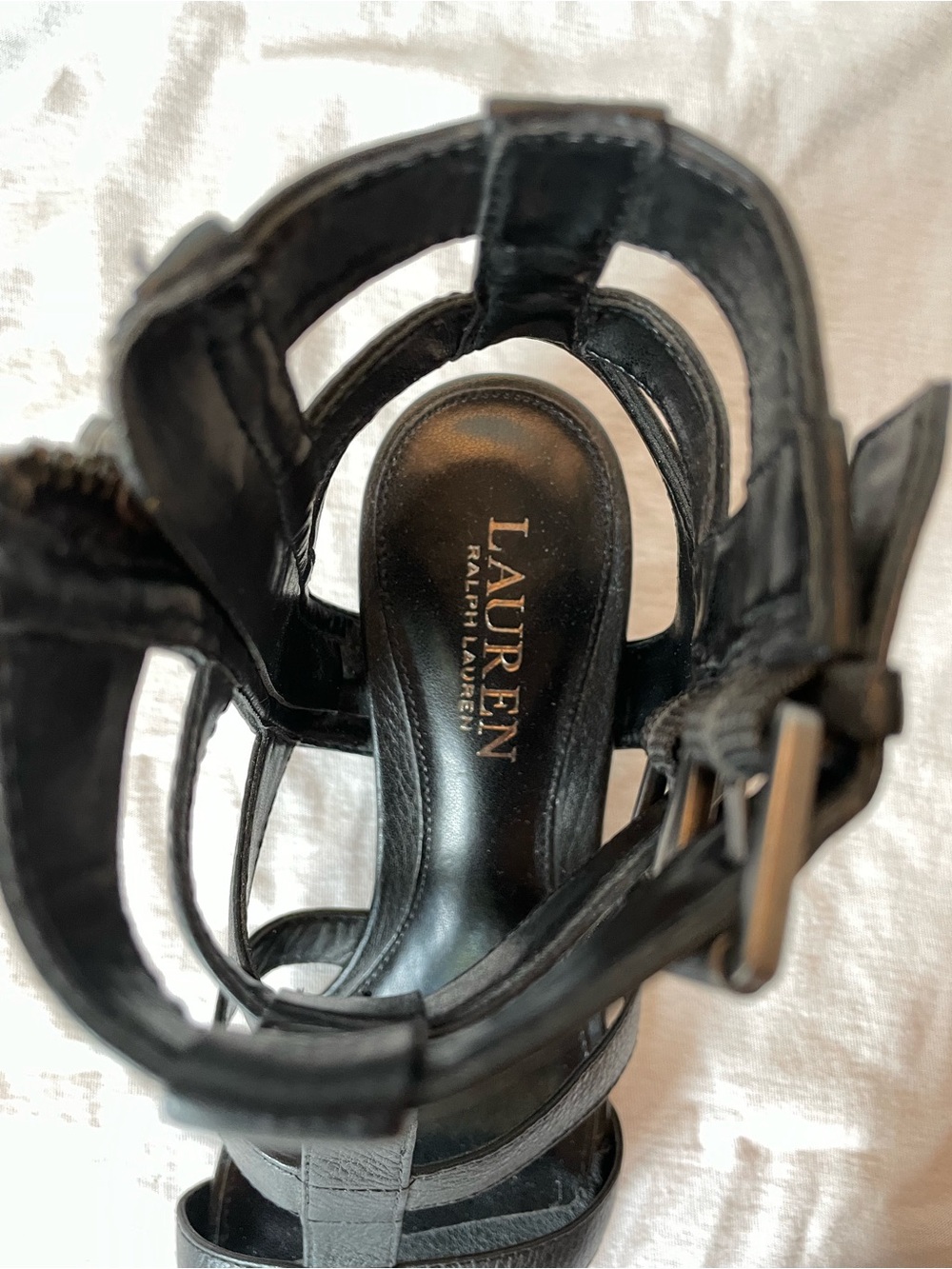 Lauren Ralph Lauren Black Strappy Heeled Sandals